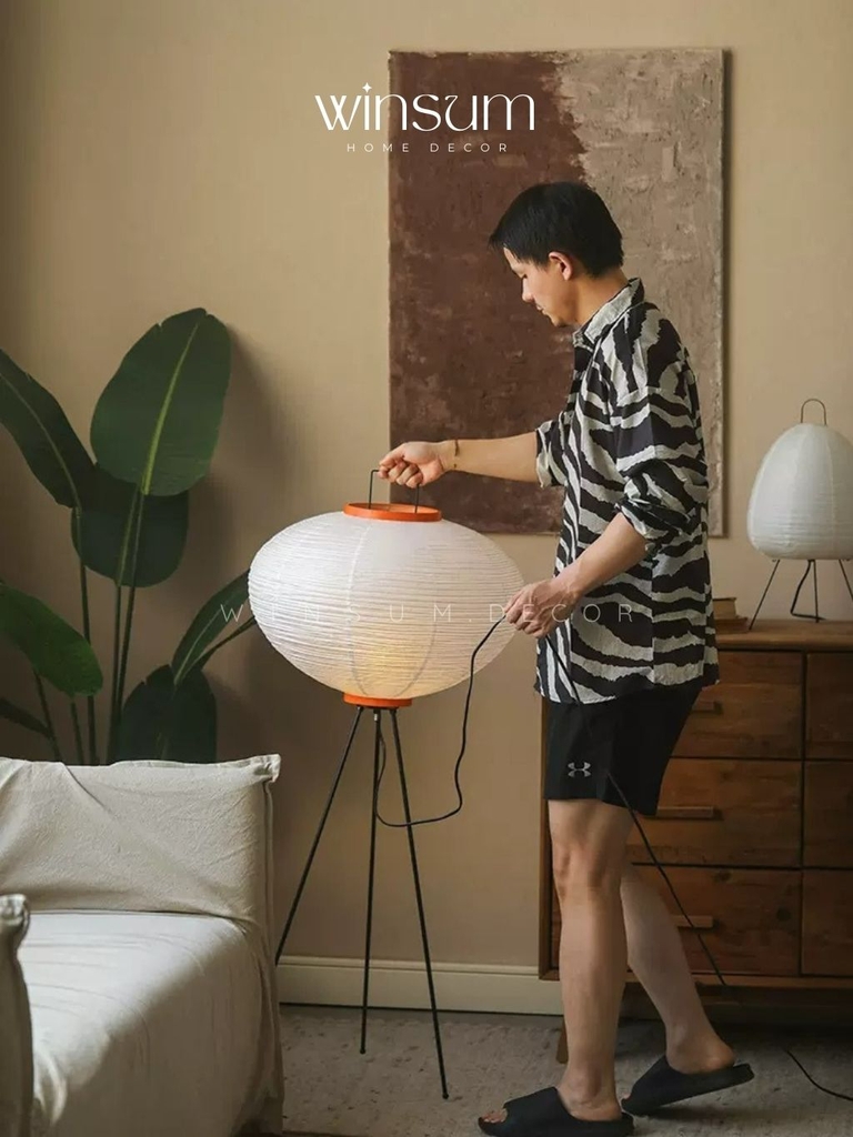 Đèn sàn akari chụp đèn giấy gạo phong cách Nhật Bản - DSA03