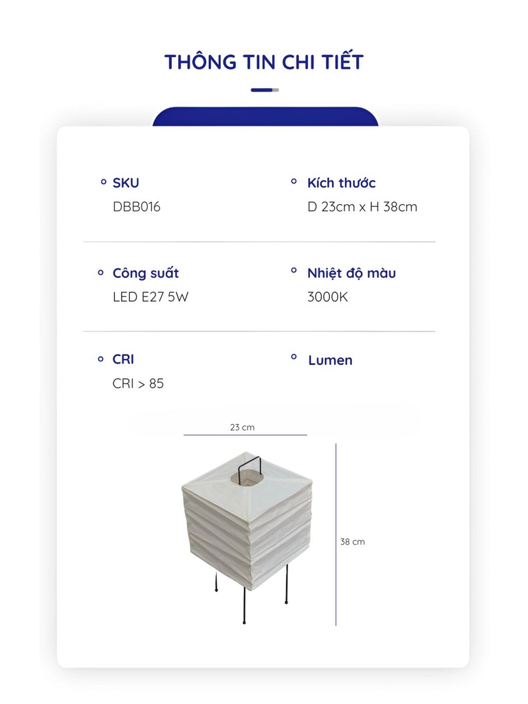 Đèn bàn akari 3X - DBB016
