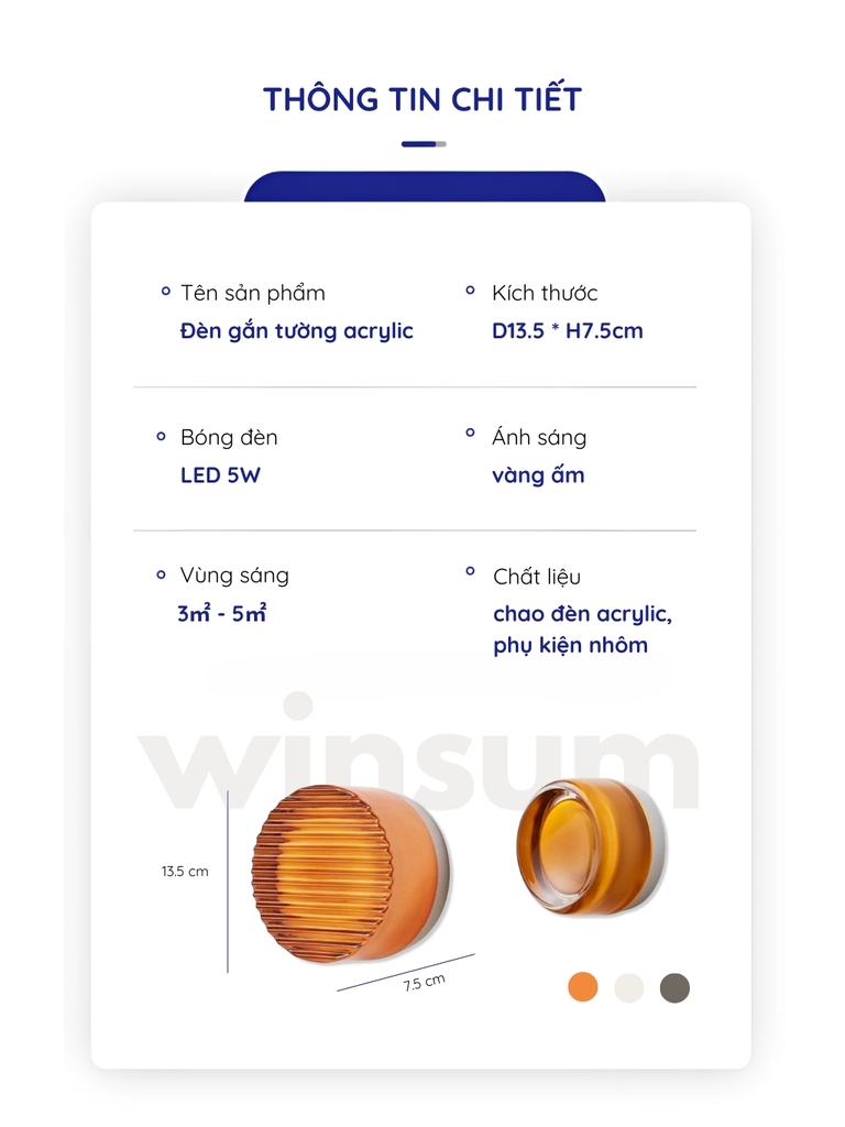 Đèn ốp tường tròn  DTA03