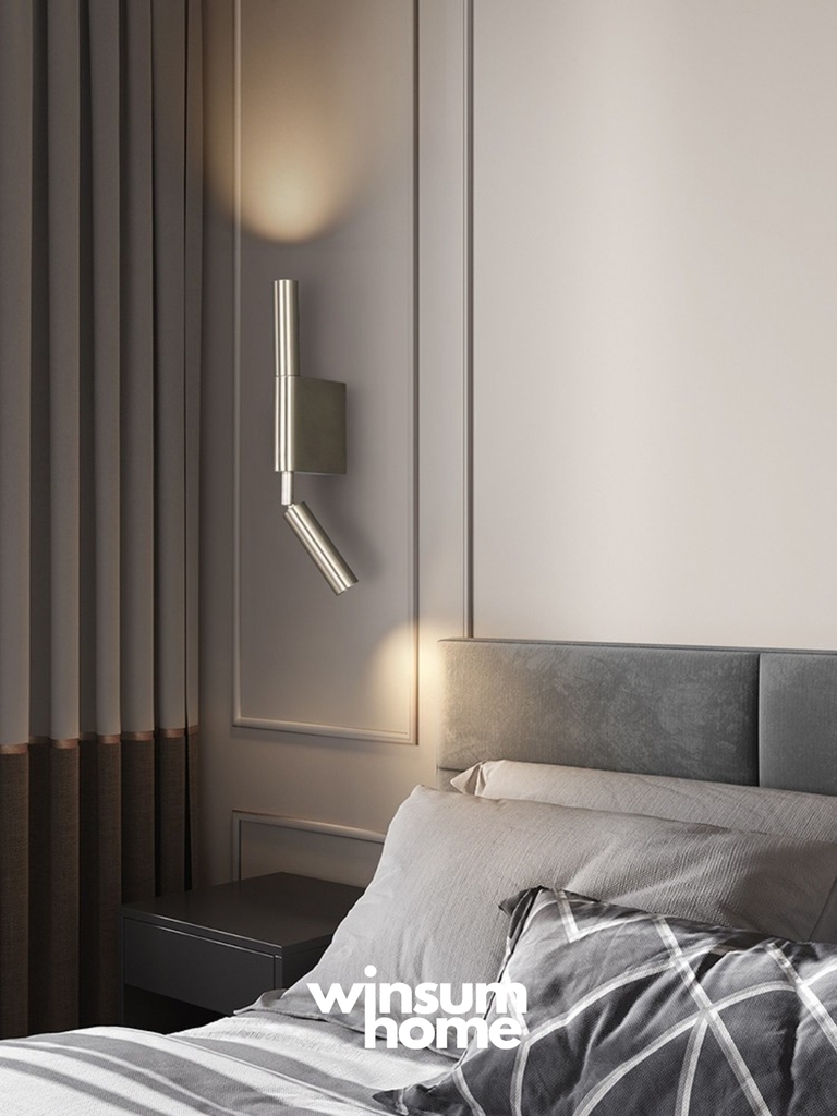 Đèn gắn tường 2 đầu, đèn ngủ đầu giường có chỉnh xoay các hướng sáng - Winsum Home