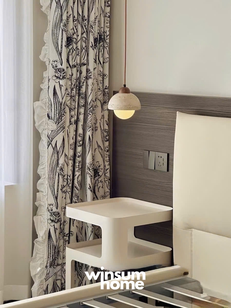Đèn thả trần đá travertine, đèn thả đầu giường, đèn trang trí quầy bar, đảo bếp - winsum.decor DPA05