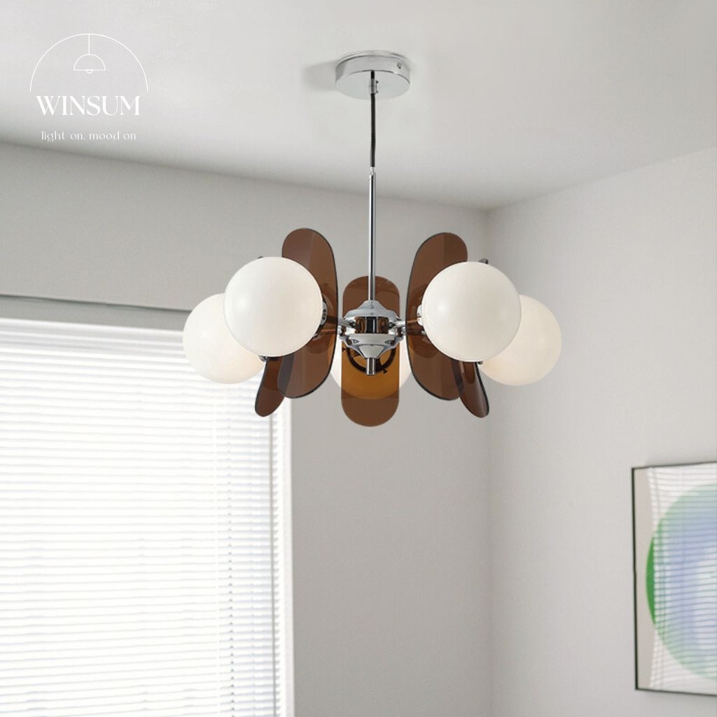 Đèm chùm phòng khách acrylic style Bắc Âu, đèn thả bàn ăn sang trọng - DCB02