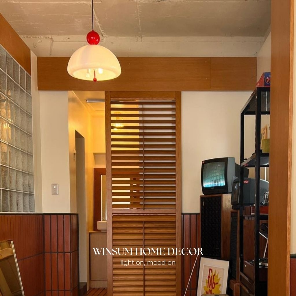 Đèn thả trần Wabi-Sabi thủy tinh hình chuông gió trang trí cửa hàng, quán cafe - DPB02