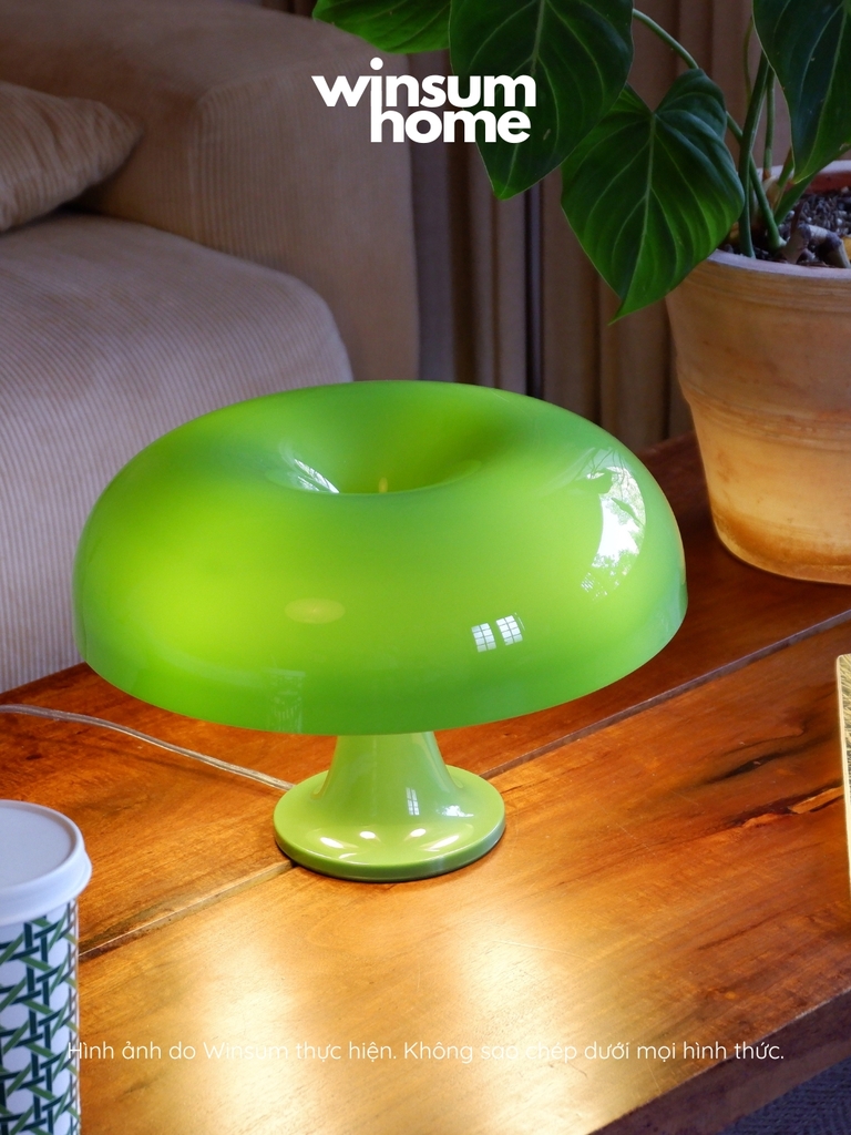 Đèn bàn Nesso màu xanh lá, đèn để bàn dáng nấm trang trí nhà - winsum home