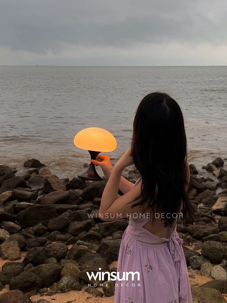 Đèn bàn sạc điện Jelly Fish công tắc cảm ứng thay đổi ánh sáng, đèn trang trí nhà cửa - DBB05