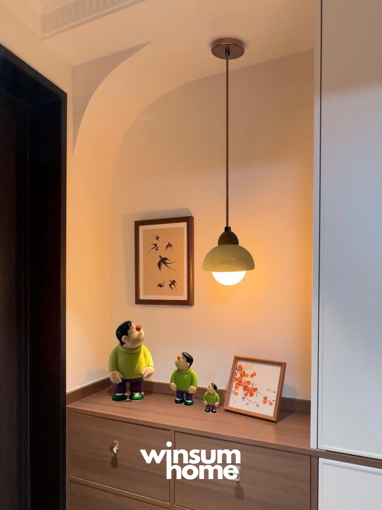 Đèn thả trần đá travertine, đèn thả đầu giường, đèn trang trí quầy bar, đảo bếp - winsum.decor DPA05
