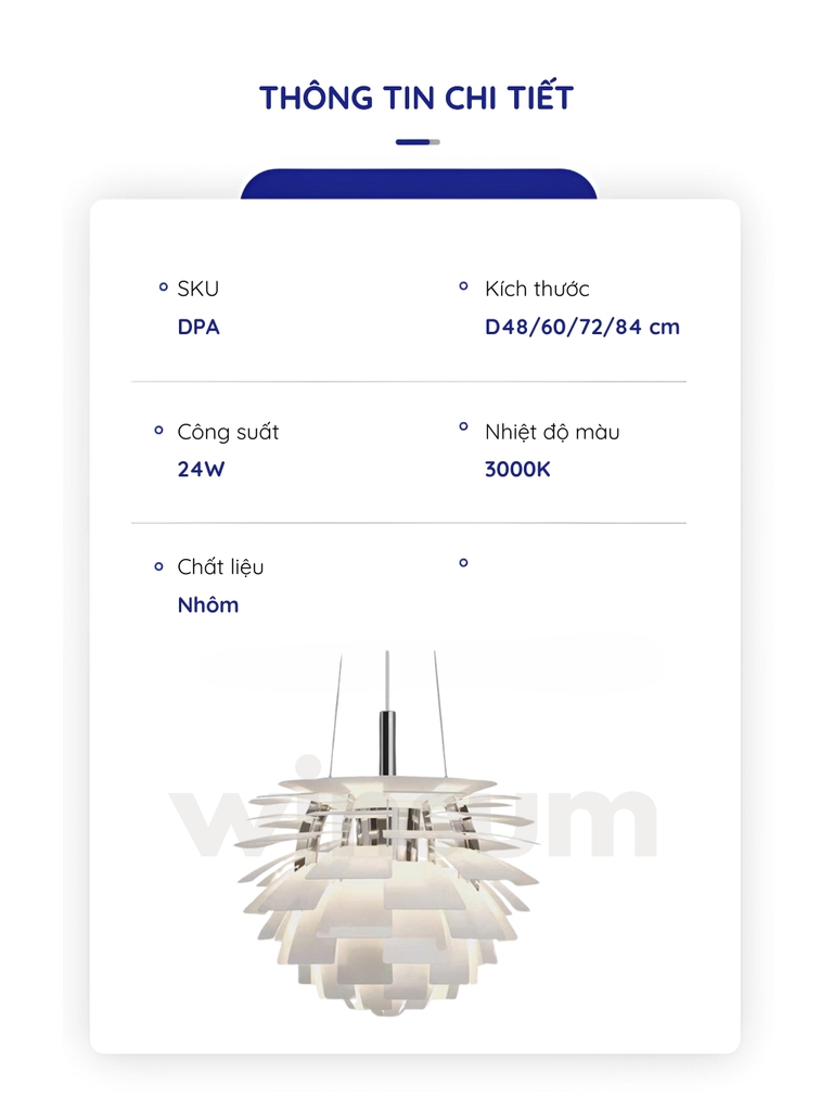 Đèn thả Pinecone PH Đan Mạch phong cách Bắc Âu sang trọng