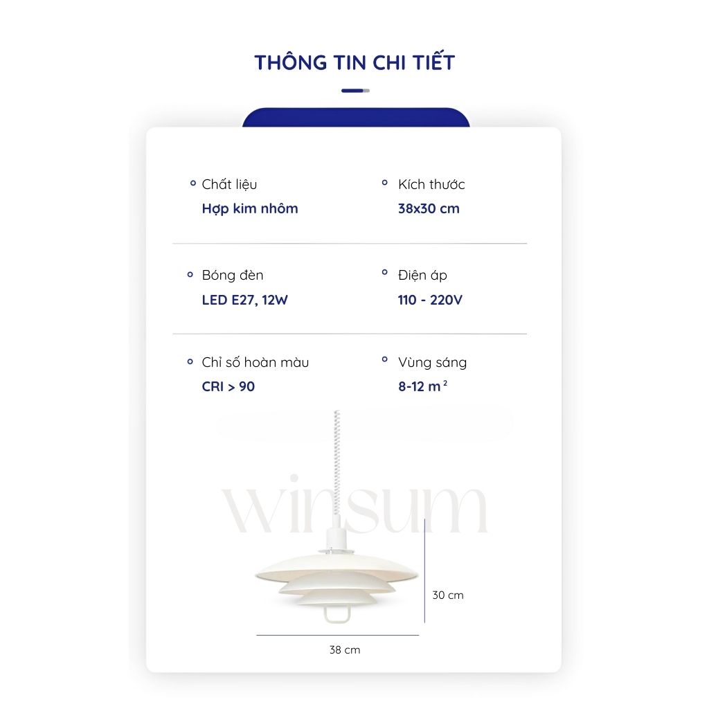Đèn thả trang trí bàn ăn Primus, dây đèn lò xo - DPB08