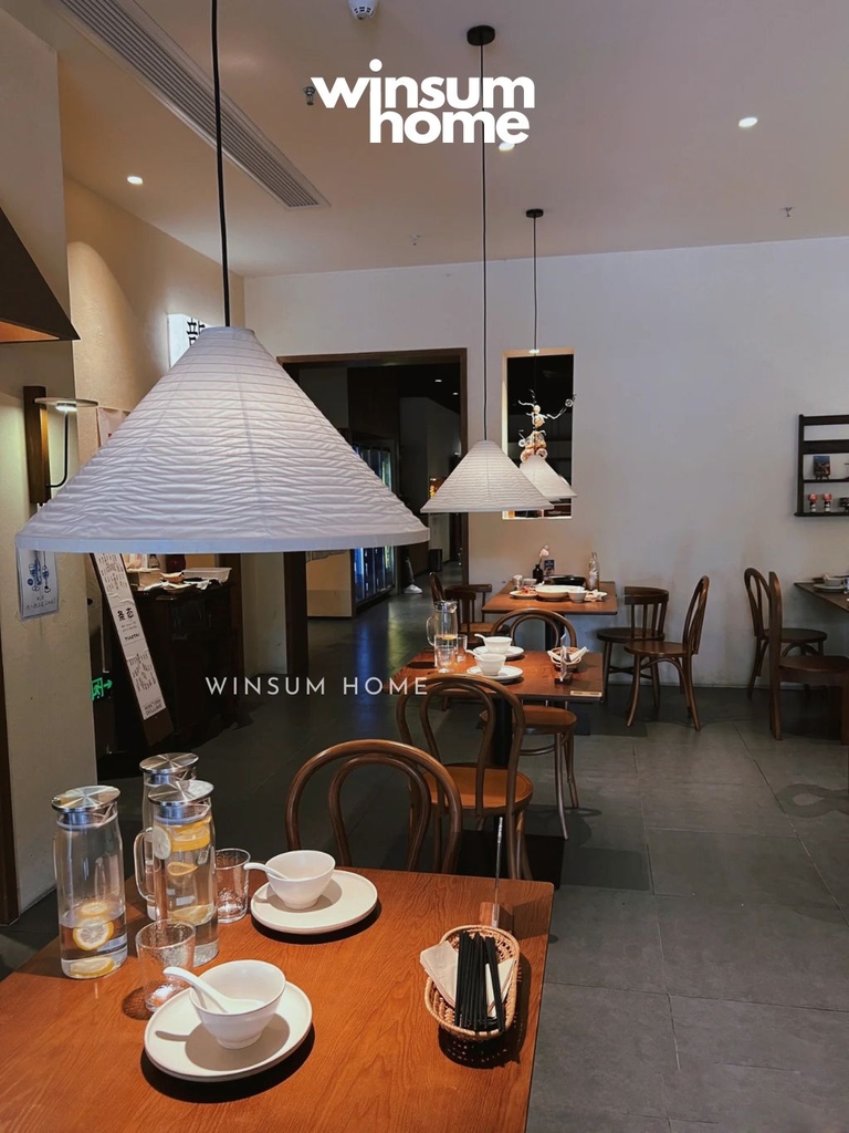 Đèn thả akari hình nón, chao đèn giấy phong cách Nhật Bản