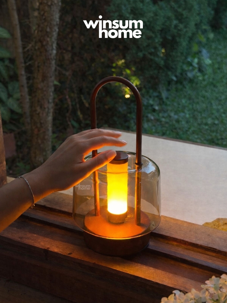 Đèn bàn thủy tinh không dây