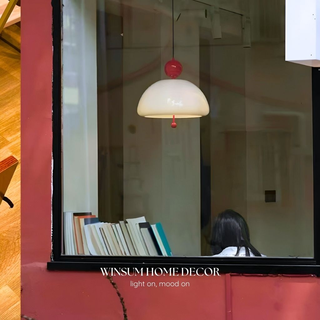 Đèn thả trần Wabi-Sabi thủy tinh hình chuông gió trang trí cửa hàng, quán cafe - DPB02