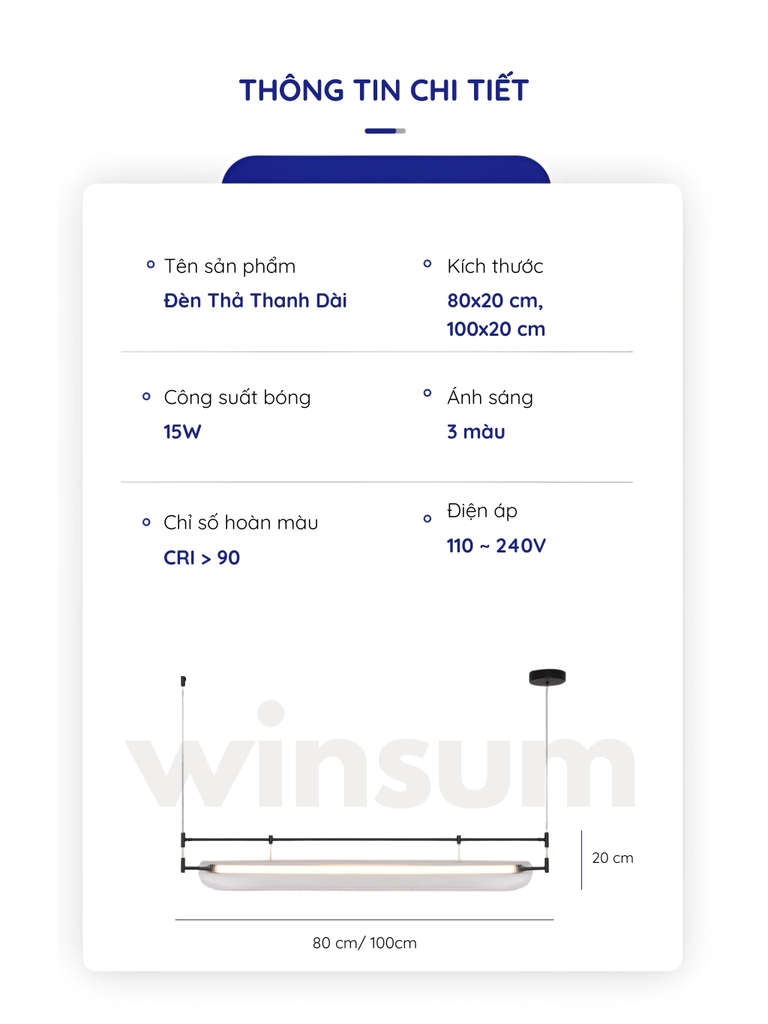Đèn thả Linear dáng dài