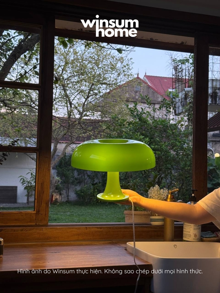 Đèn bàn Nesso màu xanh lá, đèn để bàn dáng nấm trang trí nhà - winsum home