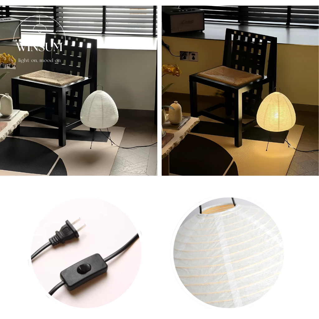 Đèn đặt bàn AKARI phong cách Nhật Bản, chất liệu giấy gạo cao cấp -  DBA01