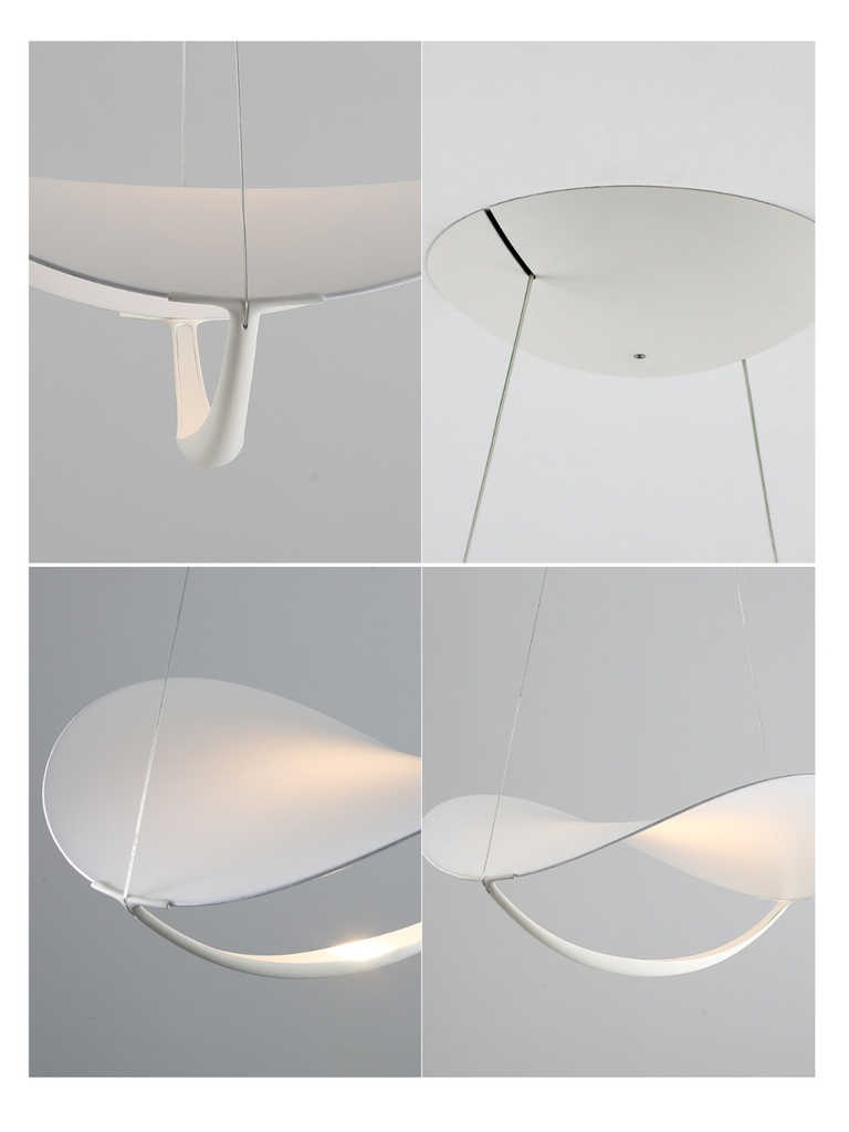 Đèn thả Plena phong cách Ý dáng cong mặt trăng trang trí phòng khách, bàn ăn