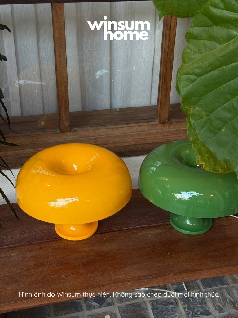 Đèn bàn Nesso màu vàng dáng nấm, đèn bàn trang trí ánh sáng ấm - winsum home