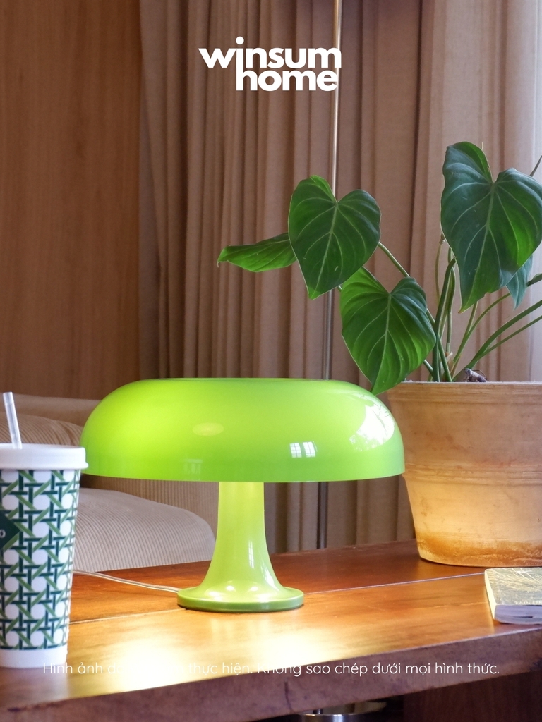 Đèn bàn Nesso màu xanh lá, đèn để bàn dáng nấm trang trí nhà - winsum home