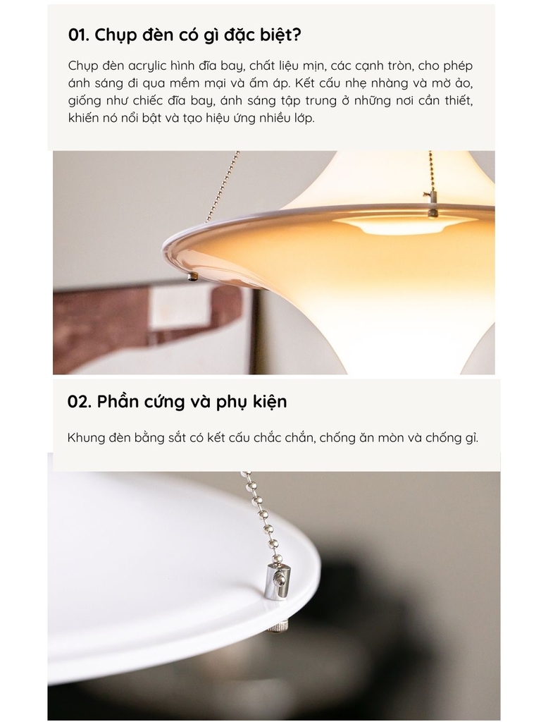 Đèn thả trần LOKKI chao acrylic phong cách trung cổ, trang trí nhà, cửa hàng DPB07