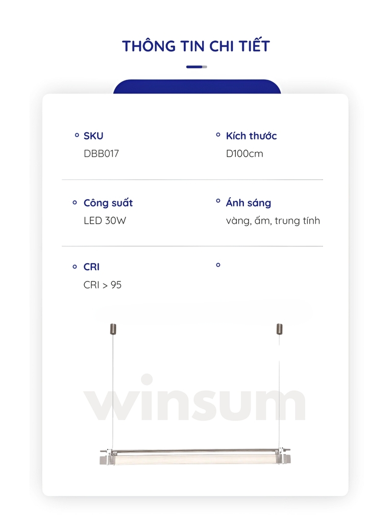 Đèn thả bàn dài Axis