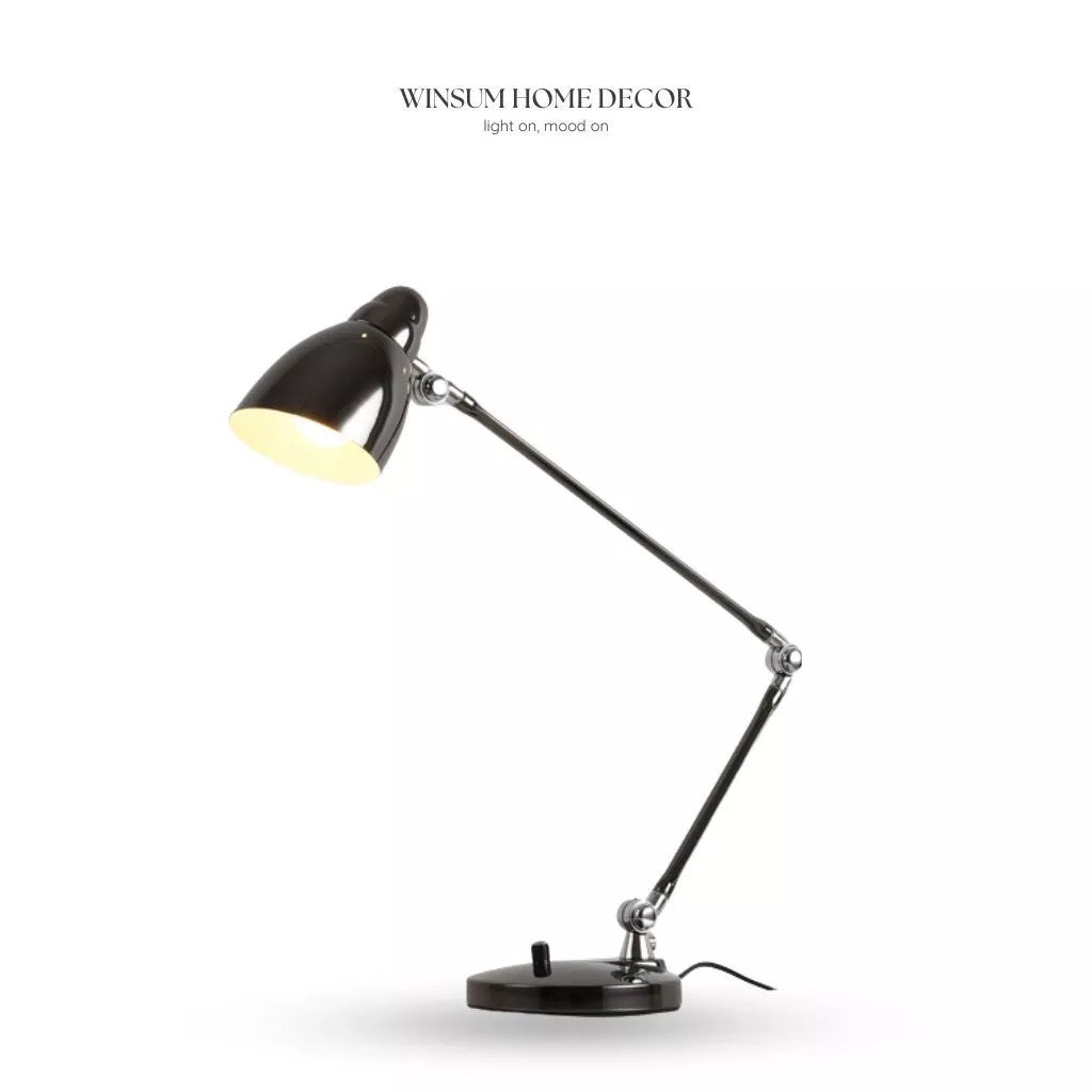 Đèn nordic để bàn làm việc, khung hợp kim điều chỉnh, bóng đèn 3 chế độ sáng bảo vệ mắt - DBB