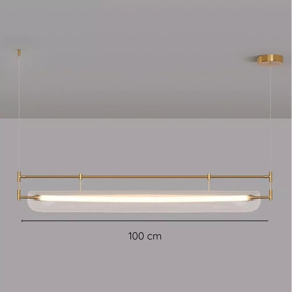Đèn thả quầy pha chế quán cafe, đèn thanh dài thả bàn ăn led linear khung sắt chụp đèn acrylic - DPB