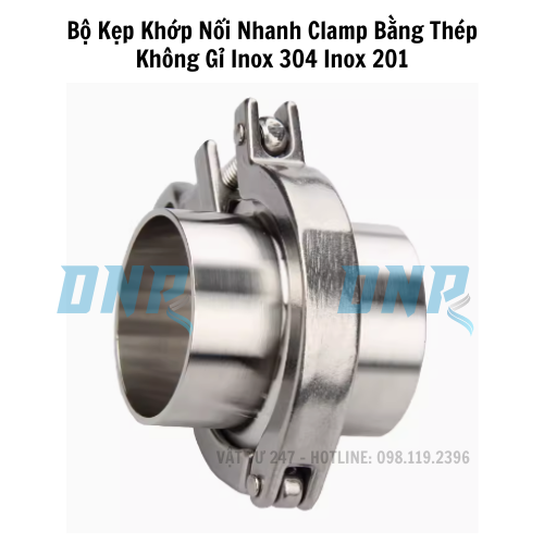 Bộ Kẹp Khớp Nối Nhanh Clamp Bằng Thép Không Gỉ Inox 304 Inox 201