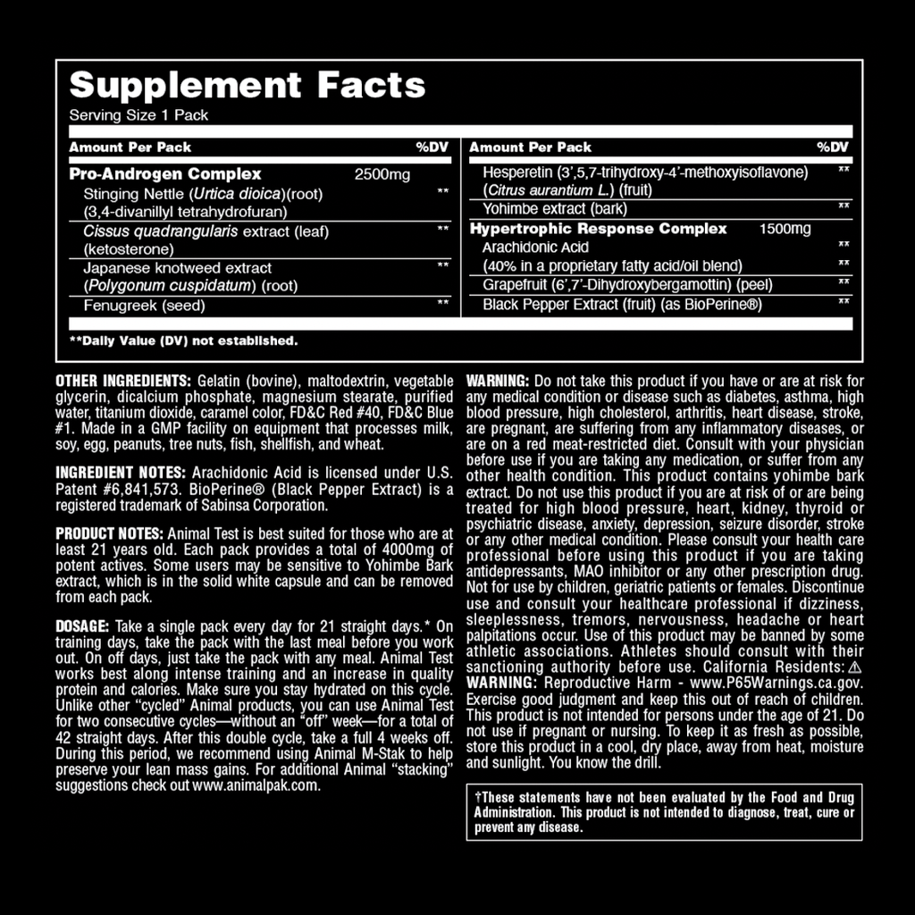 Animal Test 21 servings