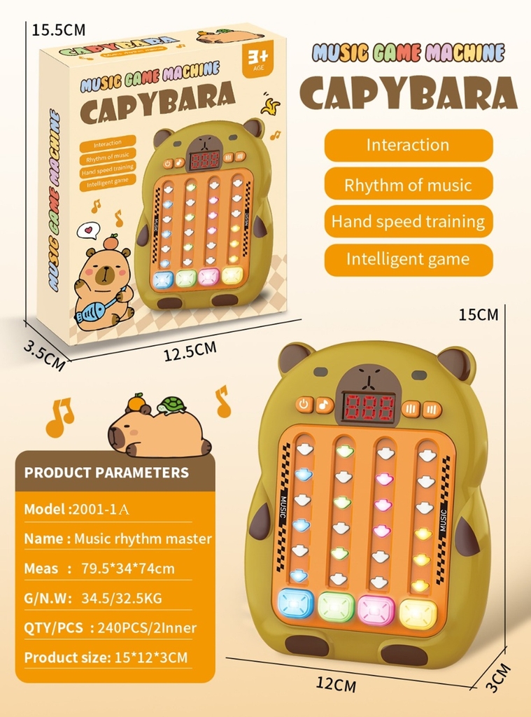 2001-1A  HỘP TRÒ CHƠI NHỊP ĐIỆU ÂM NHẠC CAPYBARA