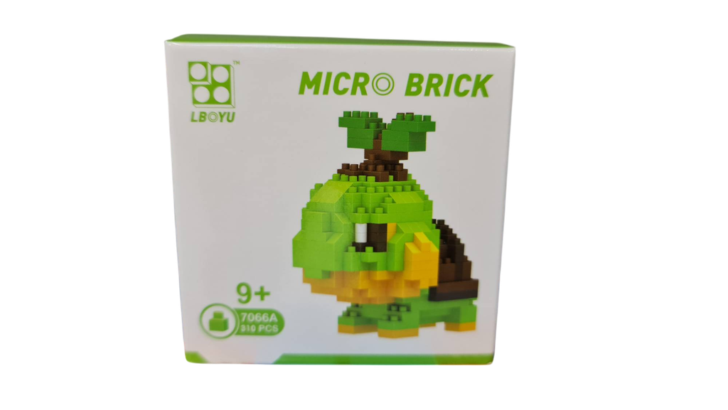 7066A  HỘP LOGO RÁP 3D POKEMON NAETLE (RÙA CỎ) 310 MIẾNG  Micro Brick