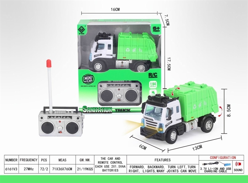 6161V3  HỘP XE CÔNG TRÌNH HỐT RÁC PIN