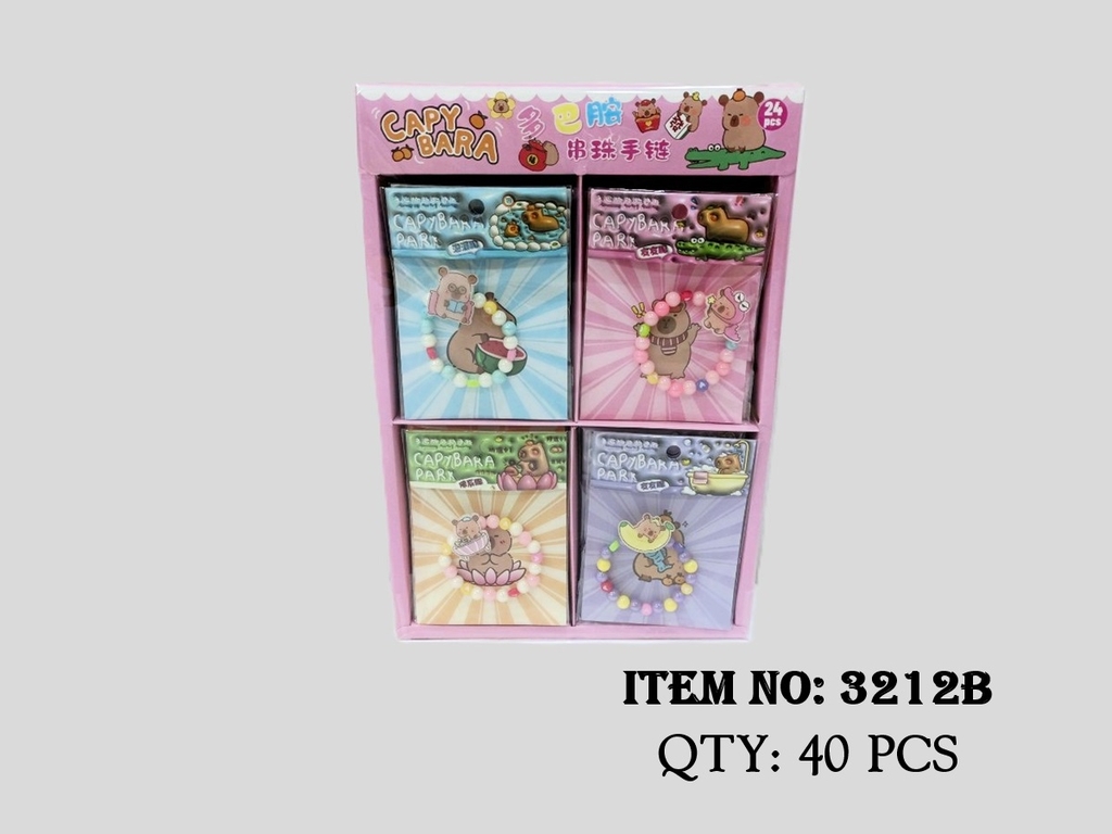 3212B  HỘP 24 VỈ VÒNG TAY HẠT MÀU