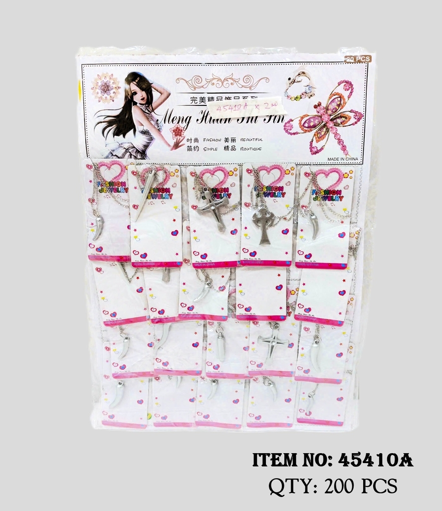 45410A  VỈ 20 TÚI DÂY CHUYỀN HỢP KIM BẠC ĐỦ MẪU