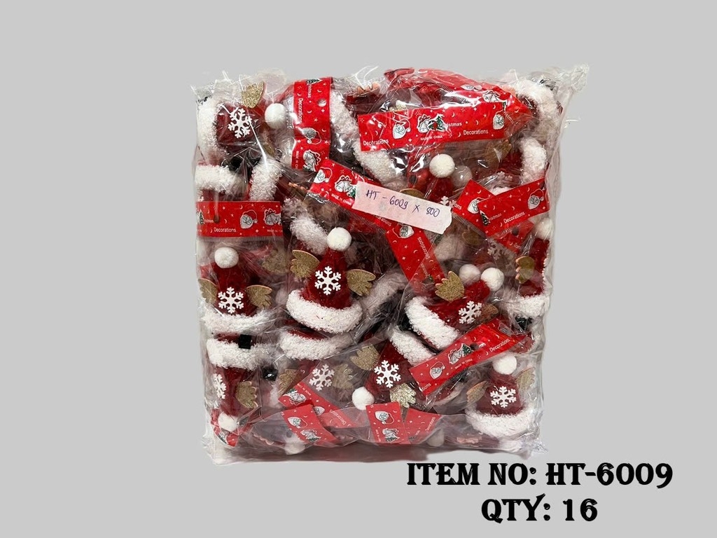 HT-6009A  SET 5 TÚI KẸP TÓC NOEL HOA TUYẾT CÁNH