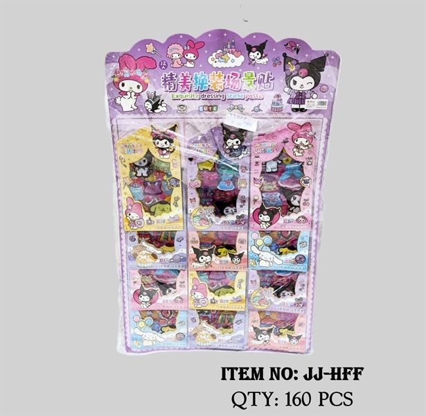 JJ-HFF  VỈ 12 TÚI MIẾNG DÁN STICKER SANRIO ĐỦ MẪU (TÍNH CÁI)