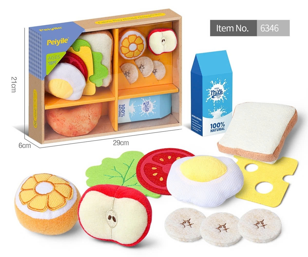 6346  HỘP BẾP VẢI NỈ SANDWICH, SỮA, TRÁI CÂY