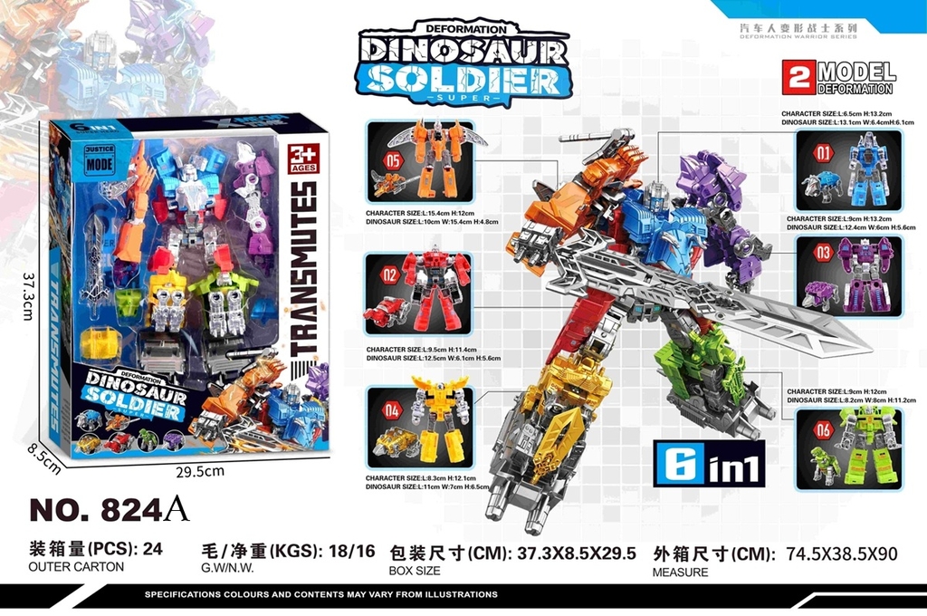 824A  HỘP RÁP ROBO BIẾN HÌNH KHỦNG LONG