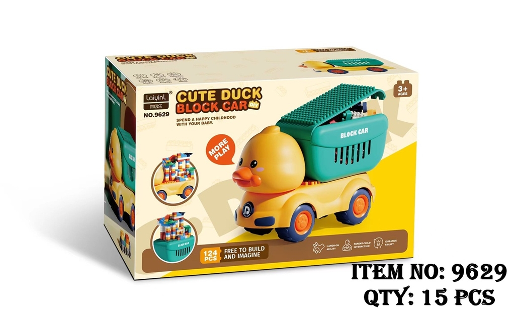 9629  HỘP LOGO RÁP XE CÔNG TRÌNH VỊT 124 MIẾNG