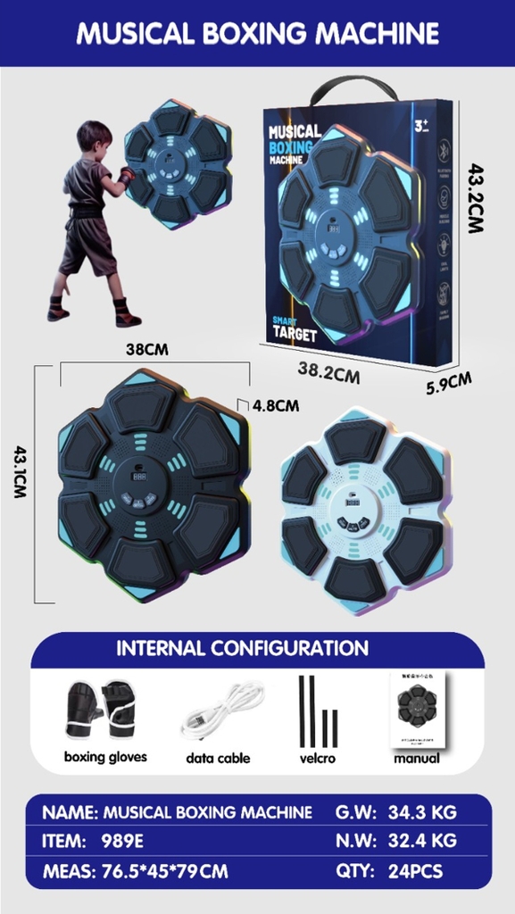 989E  HỘP ĐẤM BỐC BOXING PIN + SẠC USB