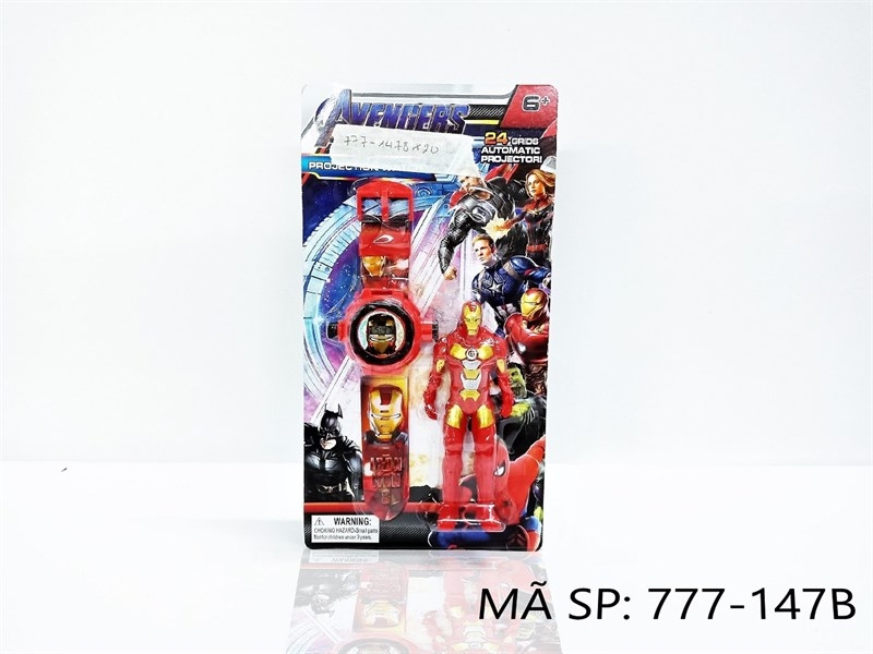 777-147B VĨ ĐỒNG HỒ PIN CHIẾU HÌNH + 1T SN IRON MAN