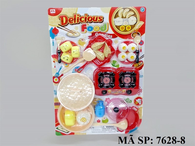 7628-8  VỈ BẾP GAS ĐÔI + 1 NỒI+ 1 CHẢO+ KHÂY BÁNH BAO+ BÌNH GAS+ BÁNH MẶT CƯỜI