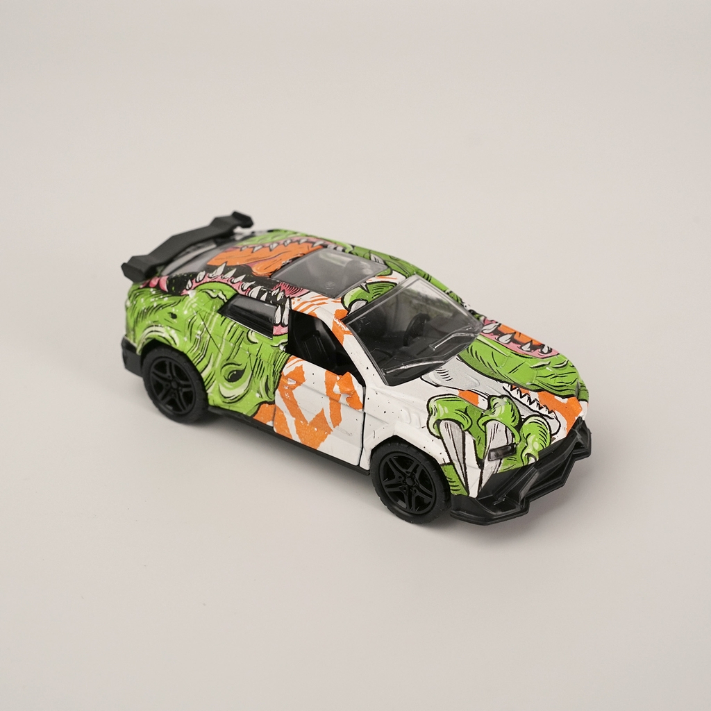 SY6053  HỘP XE HƠI BÁN TẢI HOA VĂN SẮT MÔ HÌNH, MỞ CỬA