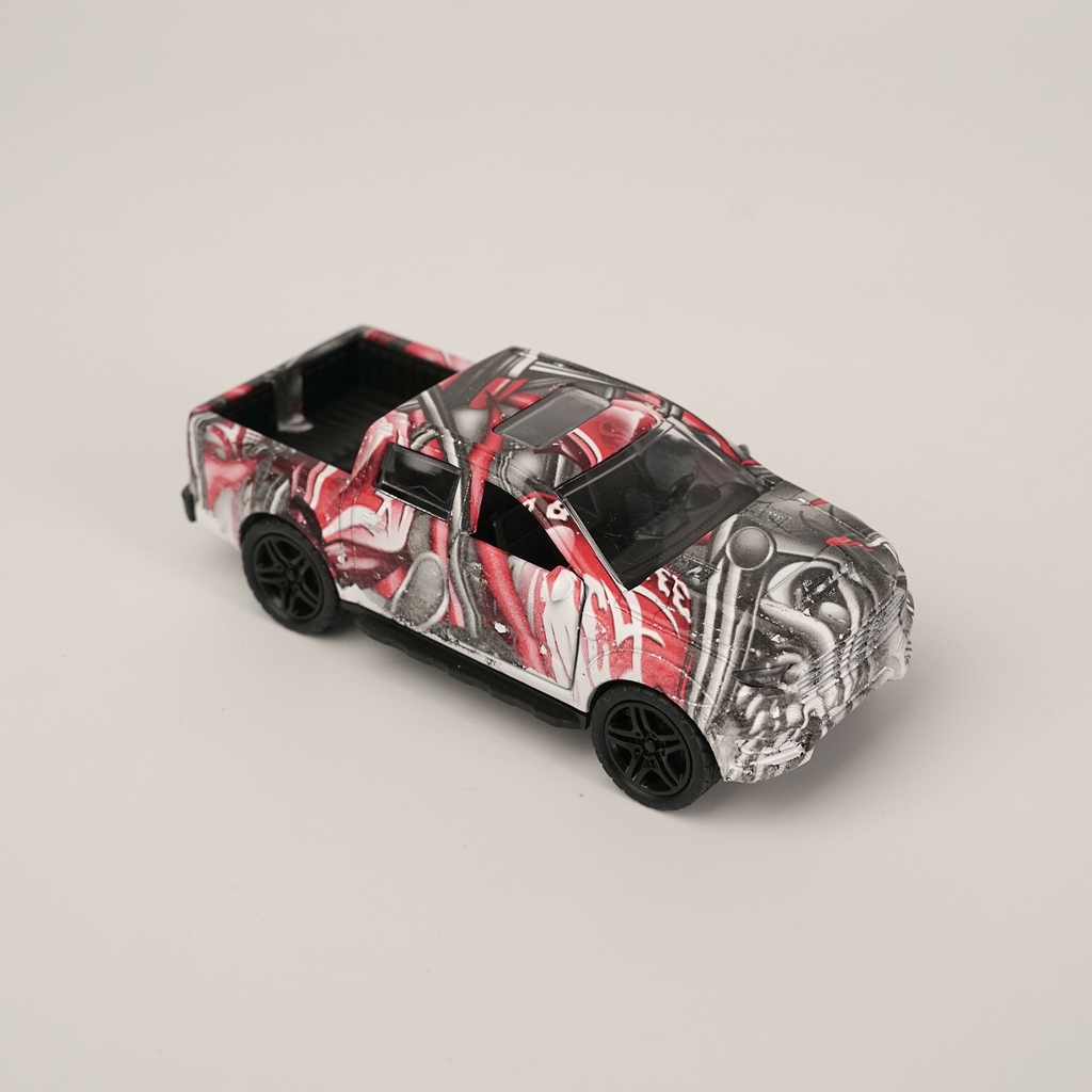 SY6053  HỘP XE HƠI BÁN TẢI HOA VĂN SẮT MÔ HÌNH, MỞ CỬA