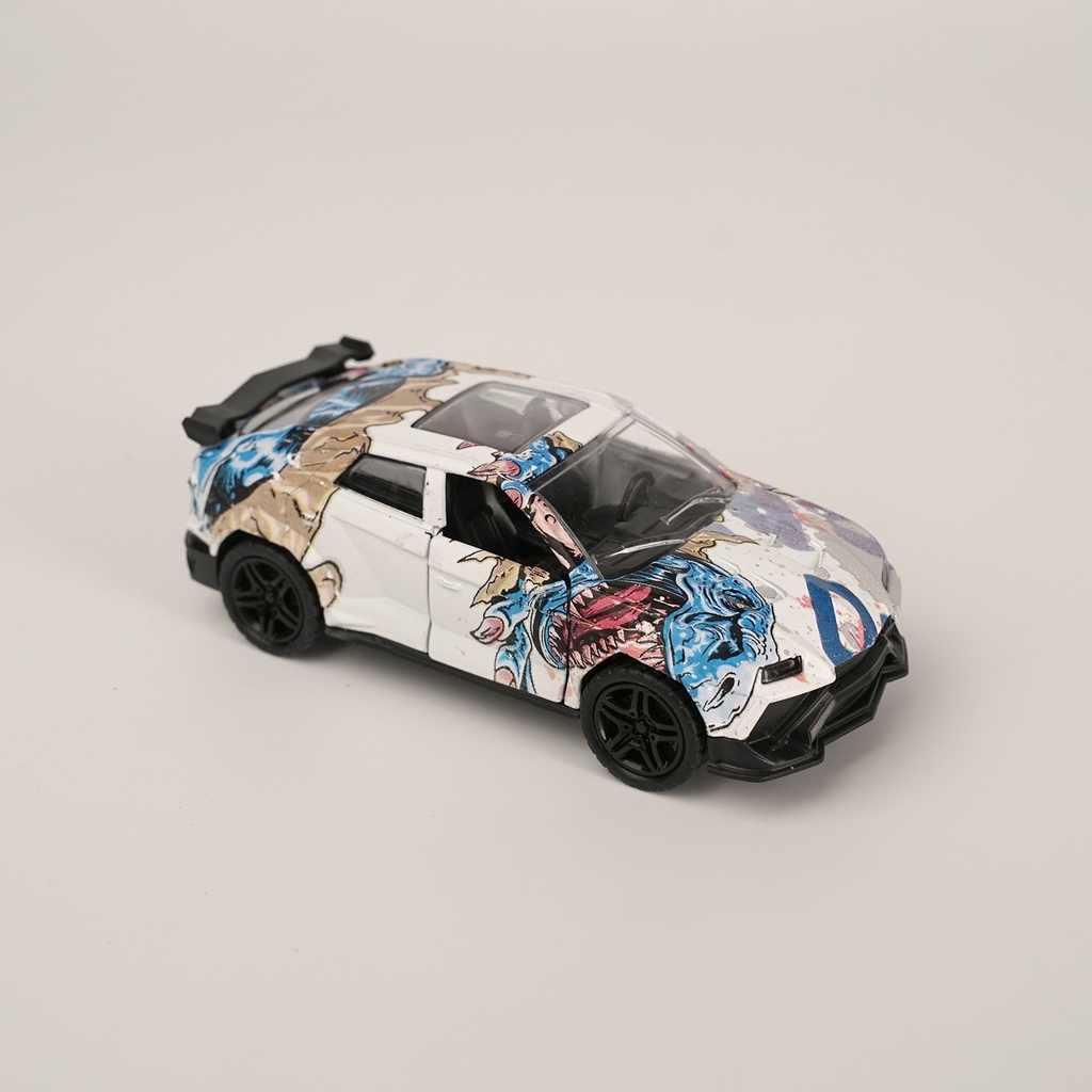 SY6053  HỘP XE HƠI BÁN TẢI HOA VĂN SẮT MÔ HÌNH, MỞ CỬA