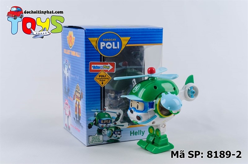 8189-2  HỘP RÁP ROBOCAR POLI MÁY BAY TRỰC THĂNG HELLY (666ABCD)  LÁ CÂY