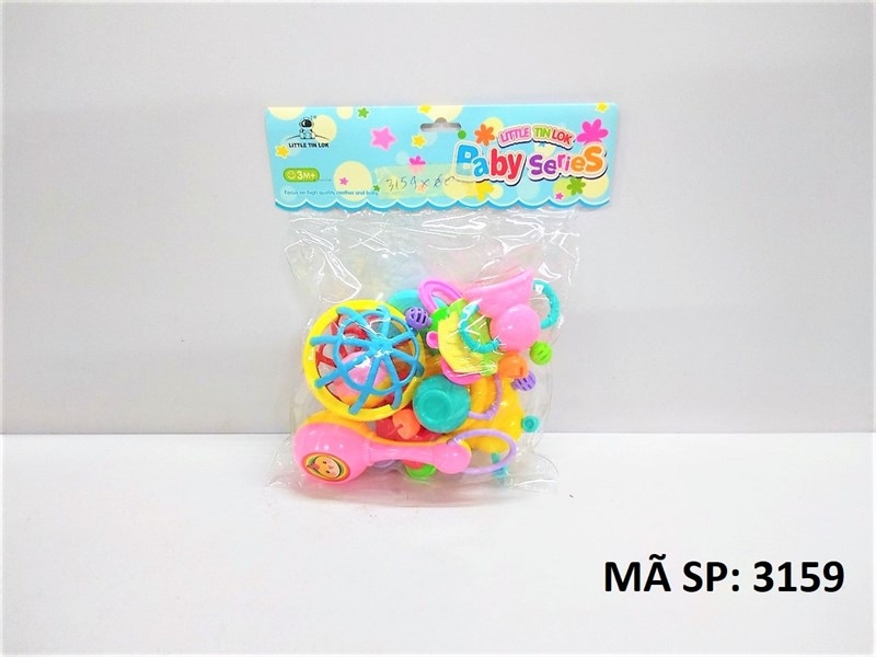3159  TÚI LẮC TREO NÔI 11 MÓN Baby Series (PVC)
