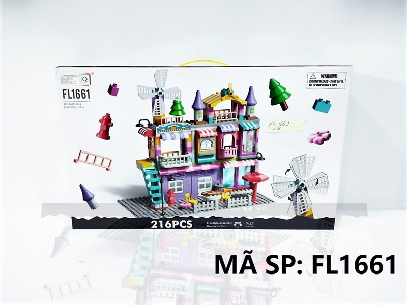 FL1661  HỘP LOGO RÁP NHÀ LẦU CỐI XAY GIÓ 216 MIẾNG FEEL