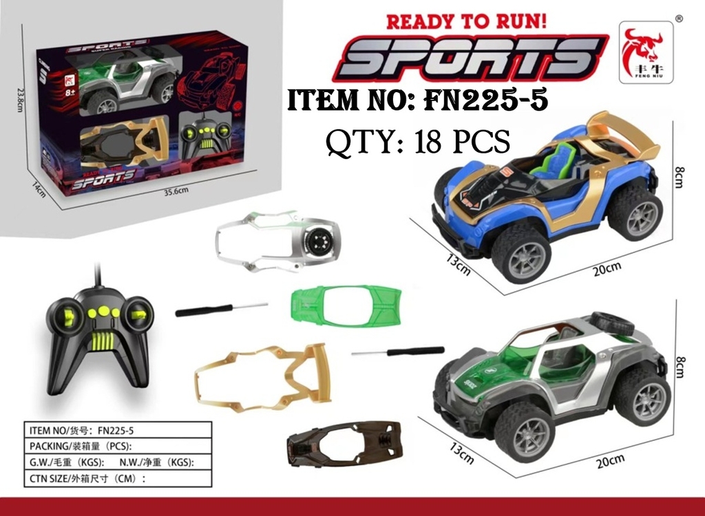 FN225-5  HỘP XE ĐUA ĐỊA HÌNH ĐIỀU KHIỂN 7 ĐỘNG TÁC, THAY KHUNG GẦM, KHÔNG SẠC 2C