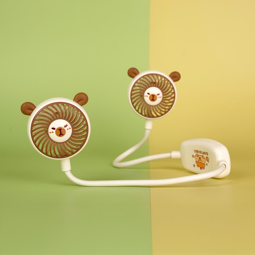 MLS6152K  HỘP QUẠT PIN ĐEO CỔ GẤU + SẠC USB
