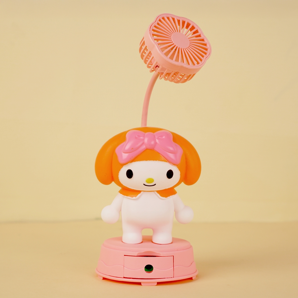 BJJ248-1  HỘP QUẠT PIN SANRIO + SẠC USB ĐỦ MẪU