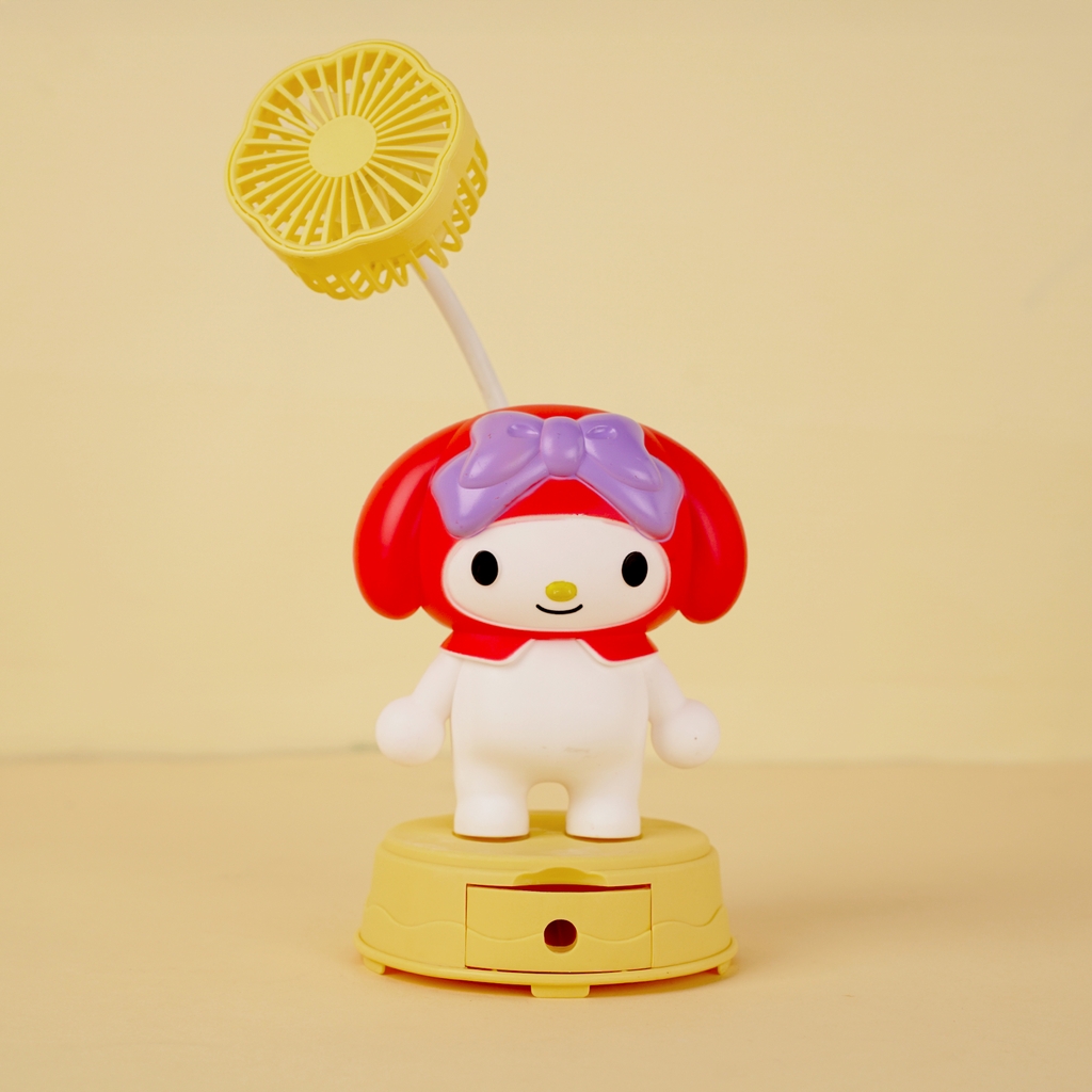 BJJ248-1  HỘP QUẠT PIN SANRIO + SẠC USB ĐỦ MẪU